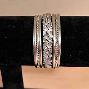 Silver plated cuff bracelets